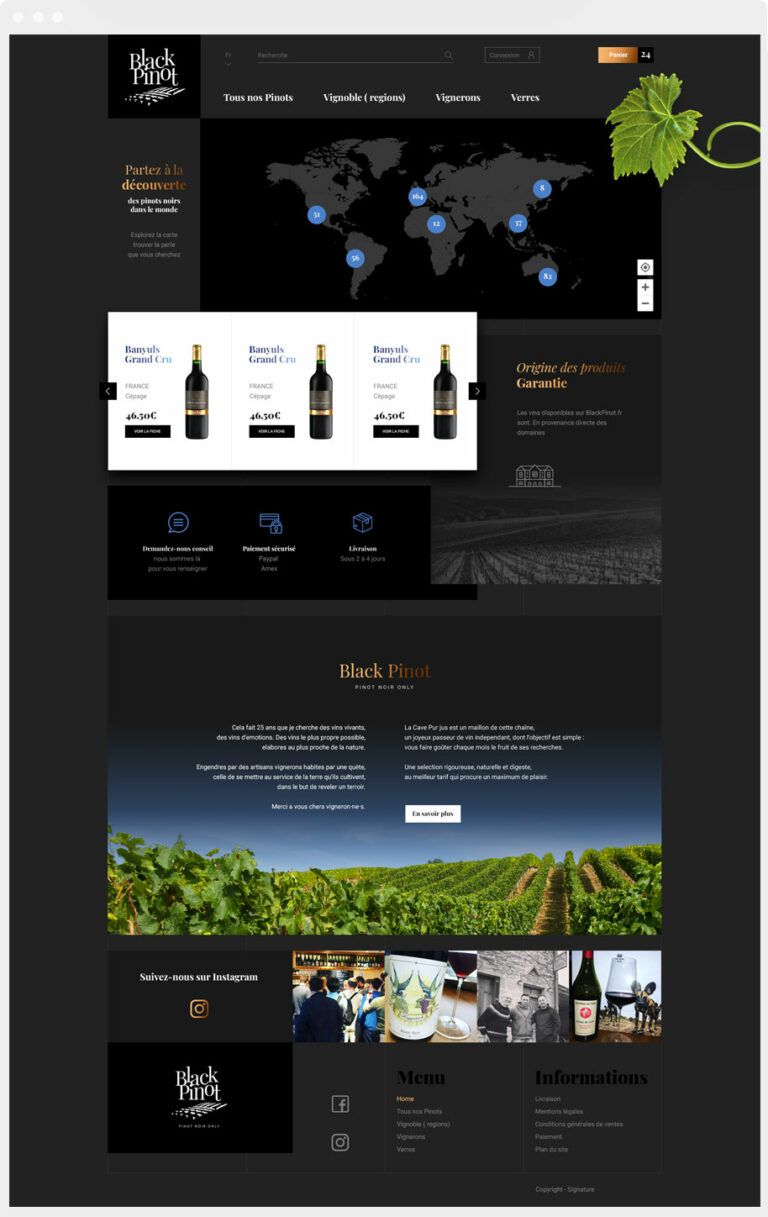 Site web de Black Pinot