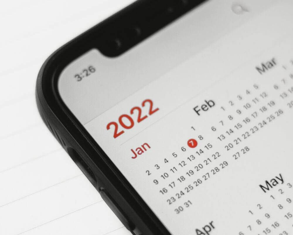 Calendrier année 2022
