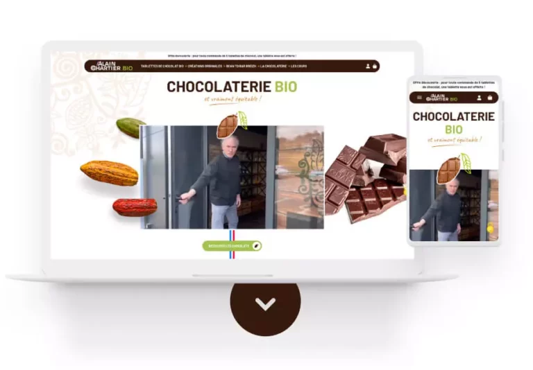 Mockup site web Chocolaterie Bio